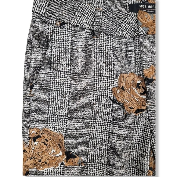 Mos Mosh Ivana shannon Checkered Pants Crop Dress Trousers Floral Appliqué 27 - Picture 9 of 12